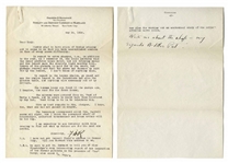 Franklin D. Roosevelt 1928 Letter Signed With an Additional Handwritten Postscript -- ...I am expecting to see Governor Smith this evening to find out what my duties are for the next six months...